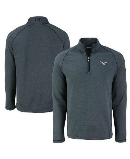 【送料無料】 カッターアンドバック メンズ ジャケット・ブルゾン アウター Men's Heather Black Philadelphia Eagles Peshastin Eco Fleece Tri-Blend Raglan Quarter-Zip Jacket Heather Black 【送料無料】 カッターアンドバック メンズ ジャケット・ブルゾン アウター Men's Heather Black Philadelphia Eagles Peshastin Eco Fleece Tri-Blend Raglan Quarter-Zip Jacket Heather Black