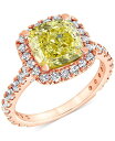 【送料無料】 バッジェリーミシュカ レディース リング アクセサリー IGI Certified Lab Grown Yellow Diamond Cushio...