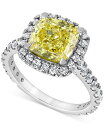 【送料無料】 バッジェリーミシュカ レディース リング アクセサリー IGI Certified Lab Grown Yellow Diamond Cushio...