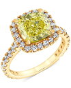 【送料無料】 バッジェリーミシュカ レディース リング アクセサリー IGI Certified Lab Grown Yellow Diamond Cushio...
