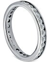 【送料無料】 ジャーニ ベルニーニ レディース リング アクセサリー Cubic Zirconia Eternity Band in 18k Gold-Plated Sterling Silver Silver