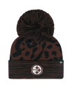 【送料無料】 47ブランド レディース 帽子 アクセサリー Women's Brown Pittsburgh Steelers Cacao Cuffed Knit Hat with Pom Brown