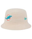 【送料無料】 ニューエラ レディース 帽子 アクセサリー Women's Cream Miami Dolphins Cozy Sherpa Bucket Hat Cream
