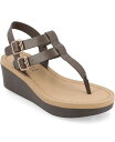 【送料無料】 ジュルネ コレクション レディース サンダル シューズ Women's Bianca Double Buckle Platform Wedge Sandals Brown(4)