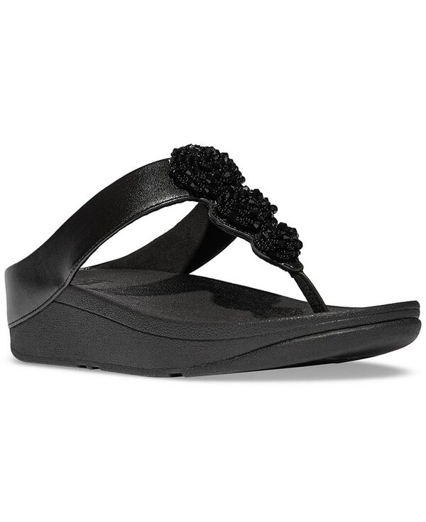 フィットフロップ レディース シューズ サンダル FitFlop Women's Fino Beadie Wedge Sandals Metallic Black ブラック