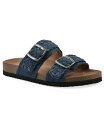 【送料無料】 ホワイトマウンテン レディース サンダル シューズ Women's Hey Hey Round Toe Flat Sandals Dark Blue Fabric