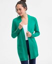 【送料無料】 ジェイエムコレクション レディース ニット・セーター カーディガン アウター Petite Open-Front Button-Cuff Cardigan Neo Jade(4)