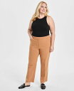 【送料無料】 ジェイエムコレクション レディース カジュアルパンツ ボトムス Plus Size Curvy-Fit Straight-Leg Pants Cashew Nut(4)