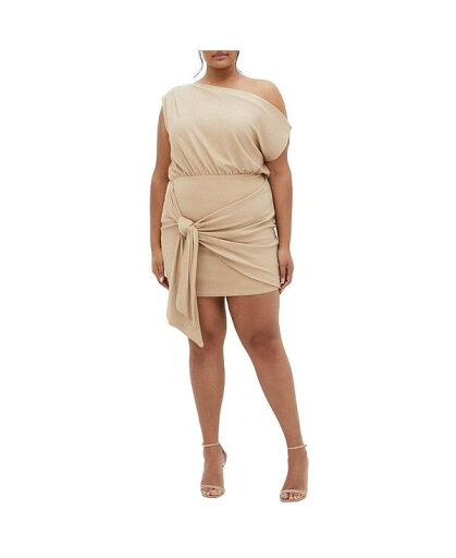 【送料無料】 シティーシック レディース ワンピース トップス Plus Size Paloma Mini Dress Gold taupe 【送料無料】 シティーシック レディース ワンピース トップス Plus Size Paloma Mini Dress Gold taupe