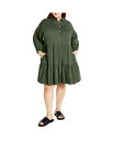 【送料無料】 シティーシック レディース ワンピース トップス Plus Size Kiara Mini Dress Khaki