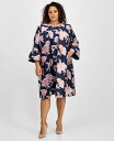 【送料無料】 カスパール レディース ジャケット・ブルゾン アウター Plus Size Jacquard Floral Open-Front Topper Tutu Pink Multi(4)