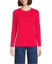 【送料無料】 ランズエンド レディース シャツ トップス Women's Tall Relaxed Supima Cotton Long Sleeve Crew Neck T-Shirt Berry rouge
