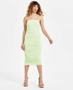 【送料無料】 バースリー レディース ワンピース トップス Women's Ruched Strapless Bodycon Dress Citrus Lim(4)