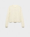 【送料無料】 マンゴ レディース ニット・セーター アウター Women's Polka Dot Knitted Cardigan Ecru