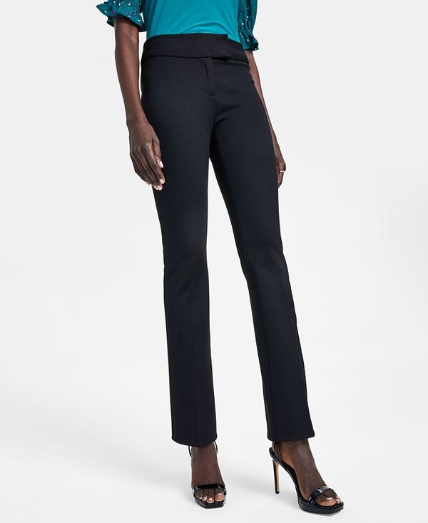 【送料無料】 セセ レディース カジュアルパンツ ボトムス Women's Mid-Rise Slim Boot Cut Clasp-Front Pants Rich Black