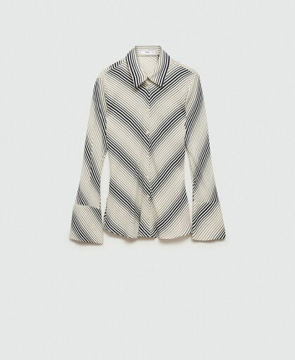 【送料無料】 マンゴ レディース シャツ トップス Women's Flared Sleeves Striped Shirt Off White 【送料無料】 マンゴ レディース シャツ トップス Women's Flared Sleeves Striped Shirt Off White