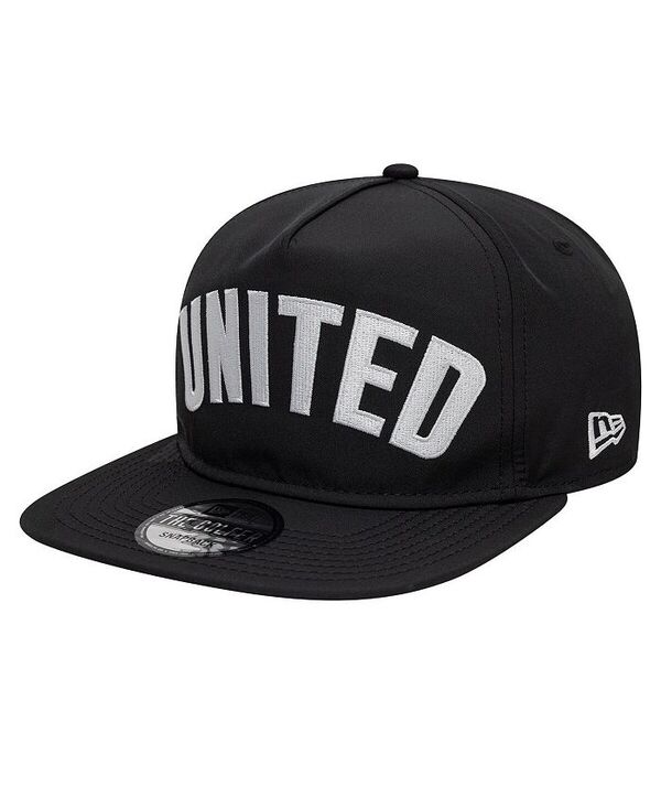 【送料無料】 ニューエラ メンズ 帽子 アクセサリー Men's Black Manchester United Oversized Golfer Snapback Hat Black