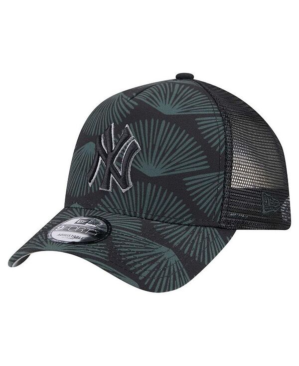【送料無料】 ニューエラ メンズ 帽子 アクセサリー Men's Black New York Yankees 9FORTY A-Frame Trucker Adjustable Hat Black