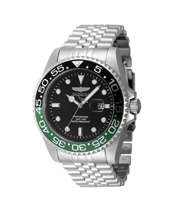 インビクタ メンズ アクセサリー 腕時計 Invicta Men's 48387 Pro Diver Quartz 3 Hand Black Dial Watch Silver