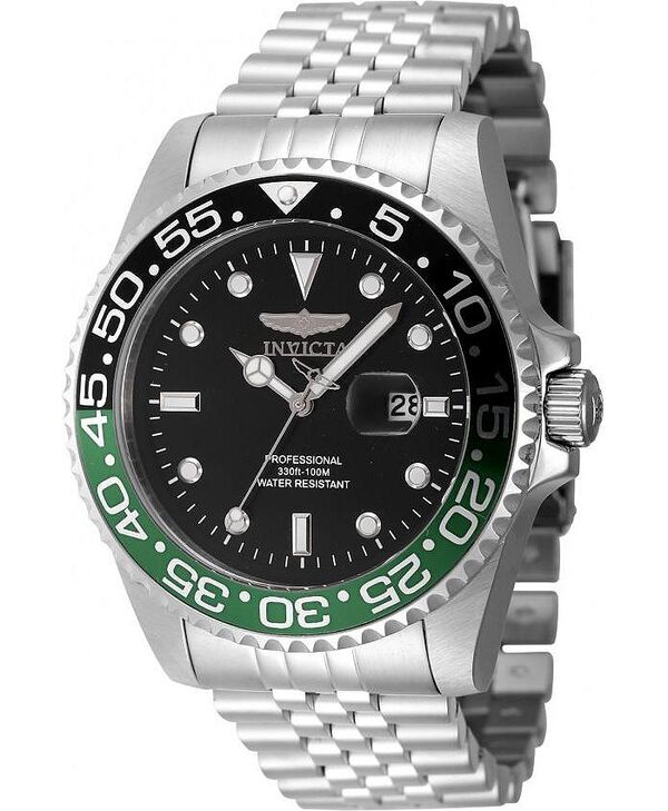 インビクタ メンズ アクセサリー 腕時計 Invicta Men's 48387 Pro Diver Quartz 3 Hand Black Dial Watch Silver