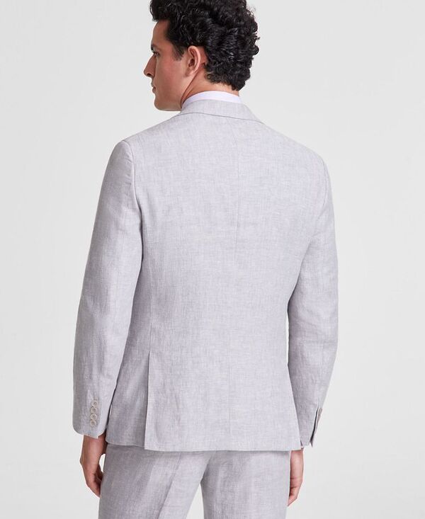 【送料無料】 バースリー メンズ ジャケット・ブルゾン アウター Men's Slim-Fit Linen Suit Jackets Grey