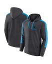 【送料無料】 ファナティクス メンズ パーカー・スウェット アウター Men's Heather Charcoal Carolina Panthers Gains Full-Zip Hoodie Heather Charcoal