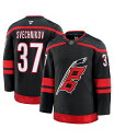 【送料無料】 ファナティクス メンズ シャツ トップス Men's Andrei Svechnikov Black Carolina Hurricanes Home Premium Jersey Black