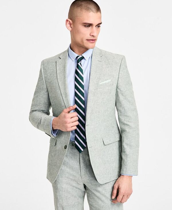 【送料無料】 バースリー メンズ ジャケット・ブルゾン アウター Men's Slim-Fit Notch-Lapel Suit Jacket Green