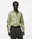 【送料無料】 マンゴ メンズ シャツ トップス Men's EU Regular-Fit Stretch Cotton Shirt Green