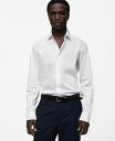 【送料無料】 マンゴ メンズ シャツ トップス Men's EU Regular-Fit Stretch Cotton Shirt White