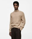 【送料無料】 マンゴ メンズ ニット・セーター アウター Men's Slim-Fit Braided Knit Turtleneck Sweater Beige