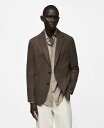 【送料無料】 マンゴ メンズ ジャケット・ブルゾン アウター Men's EU Slim-Fit Wool-Blend Blazer Khaki