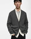 【送料無料】 マンゴ メンズ ニット・セーター アウター Men's Knit Wool-Blend Cardigan Medium Heather Gray