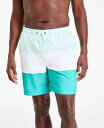 【送料無料】 クラブルーム メンズ ハーフパンツ・ショーツ 水着 Men's Colorblocked 7" Swim Trunks Aqua Whisp