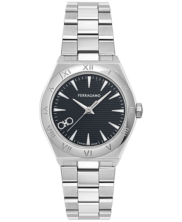 フェラガモ レディース アクセサリー 腕時計 Tシャツ Ferragamo Women's Swiss Vega Upper East Stainless Steel Bracelet Watch 28mm Stainless
