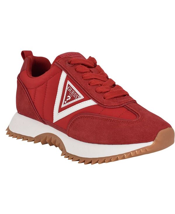 【送料無料】 ゲス レディース カジュアルパンツ ボトムス Women's Bail Retro Lace-Up Triangle Logo Jogger Sneakers Red