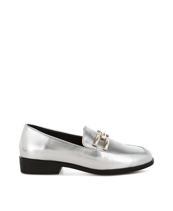 【送料無料】 ロンドンラグ レディース パンプス シューズ Melucine Metallic Horsebit Detail Loafers Silver