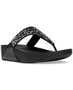 【送料無料】 フィットフロップ レディース サンダル シューズ Women's Lulu Crystal Mix Toe-Post Wedge Sandals All Black