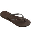 【送料無料】 ハワイアナス レディース サンダル シューズ Women's Slim Logo Metallic Round Toe Sandals Dark Brown(4)