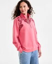 【送料無料】 スタイルアンドコー レディース パーカー・スウェット アウター Petite Embroidered Fleece Mock-Neck Top R...