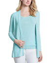 【送料無料】 ジョーンズニューヨーク レディース ニット・セーター アウター Women's Petite Sutton Open-Front Cardigan Aqua Mist