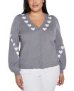 【送料無料】 ベルディーニ レディース ニット・セーター アウター Plus Size Heart Jacquard Cardigan Sweater Heat...