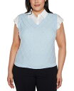 【送料無料】 ベルディーニ レディース ニット・セーター アウター Plus Size Flutter Sleeve Two-Fer Sweater Tropical Sky(4)