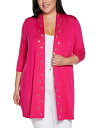 【送料無料】 ベルディーニ レディース ニット・セーター アウター Plus Size Grommet-Trim Duster Cardigan Sweater Pomegranate Punch(4)