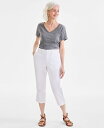 【送料無料】 スタイルアンドコー レディース カジュアルパンツ ボトムス Women's Mid-Rise Comfort Waist Capri Pants Bright White