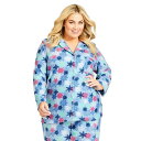 【送料無料】 アベニュー レディース ナイトウェア アンダーウェア Women's Plus Size Snowflake Button Fleece Slee...
