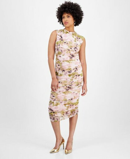 【送料無料】 バースリー レディース ワンピース トップス Women's Floral Mesh Ruched Sleeveless Dress Rosebud Multi 【送料無料】 バースリー レディース ワンピース トップス Women's Floral Mesh Ruched Sleeveless Dress Rosebud Multi