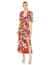 【送料無料】 マックダガル レディース ワンピース トップス Women's Floral Print Front Tie Puff Sleeve Flowy ...