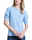 【送料無料】 ジョーンズニューヨーク レディース ニット・セーター アウター Women's Stitch Puff Sleeve Crewneck Sweater Chintz Blue