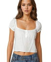 【送料無料】 アディクテッド レディース シャツ トップス Womens Eliora Puffed Sleeve Top White
